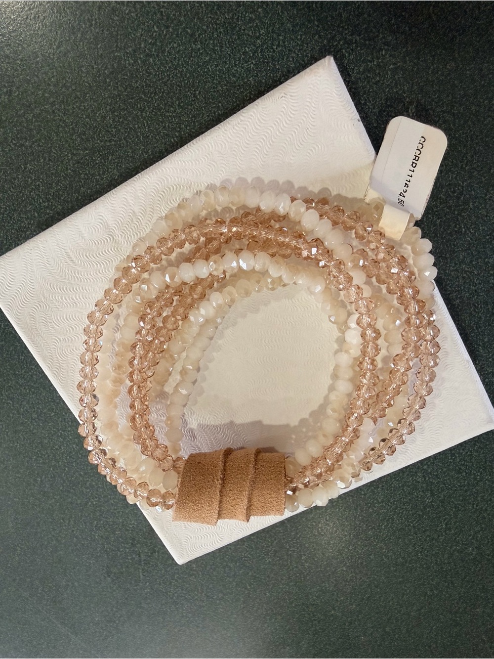 Blush & Ivory Multi-Strand Beaded Stretch Bracelet